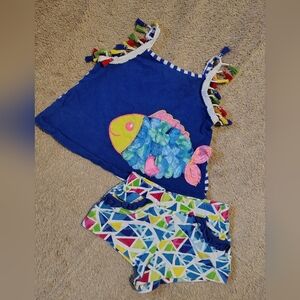 Rare Editions Baby/Toddler Girl Two Piece Tropical Shorts Outfit Size 18month